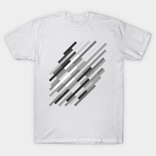 Bricks Rotate 45 Black and White T-Shirt